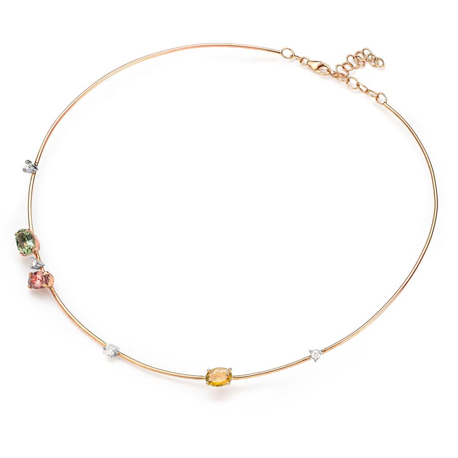 Collana 'Balance' con tormaline e diamanti